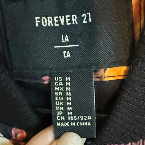 Forever 21 Black Floral Bomber Jacket - Picture 5 of 9